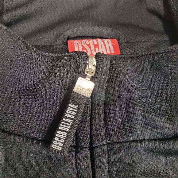 Oscar De La Hoya full zip warm up jacket men sz M Medium black red - Picture 6 of 9